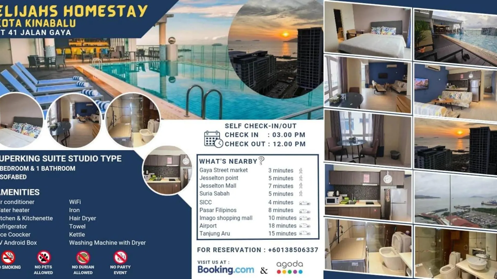 Hotel apartamentowy Elijahs Homestay Kota Kinabalu
